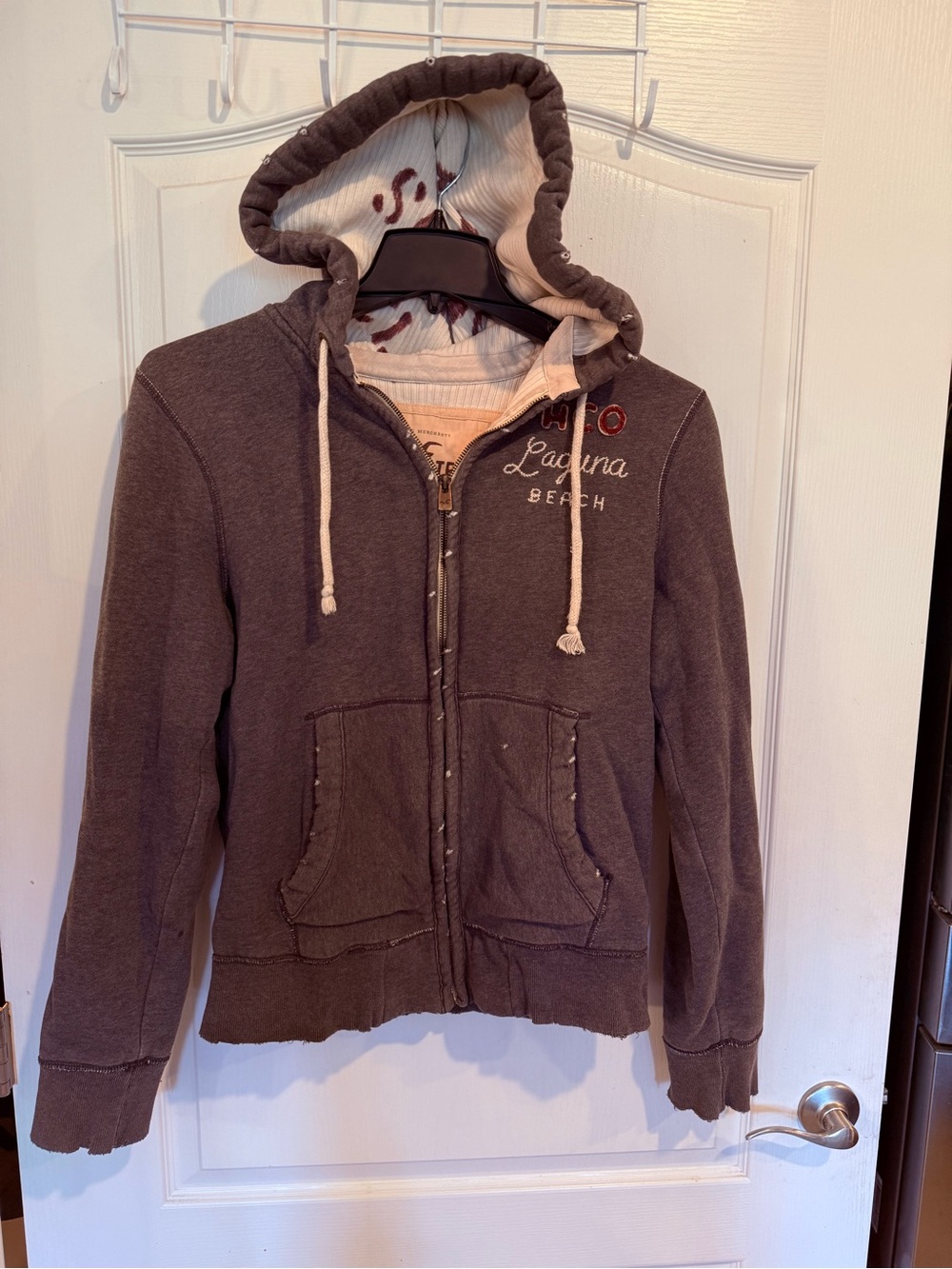 Hollister gray y2k 2000s Laguna beach full zip lined hoodie medium *light wear
